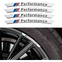 Rim Sticker Wheel hub Metal Decoration is Suitable for All BMW Models (Silver/B)