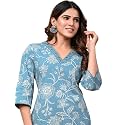 Rimeline Womens Cotton Printed Kurta with Embellished
