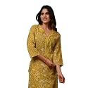 Rimeline Womens Cotton Printed Kurta with Lace