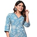 Rimeline Womens Cotton Printed Kurta with Embellished