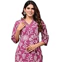 Rimeline Womens Cotton Printed Kurta with Embellished