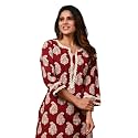Rimeline Womens Cotton Printed Kurta with Lace