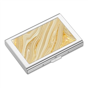 rimilak metal credit card holder mini credit card wallet rfid blocking slim metal hard case for women men gold flow mable 05 x 26 x 05 inches modern
