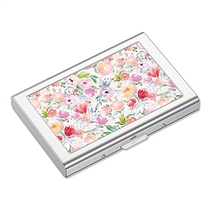 rimilak metal credit card holdermini credit card wallet pink flower