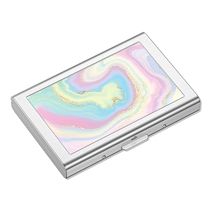 rimilak metal credit card holder mini credit card wallet rfid blocking slim metal hard case for women men colorful mable modern
