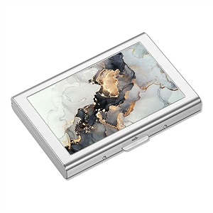 rimilak metal credit card holder mini credit card wallet rfid blocking slim metal hard case for women men gray black mable silver modern