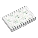 Rimilak Metal Credit Card Holder,Mini Credit Card Wallet, Green Leaves