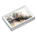 Rimilak Metal Credit Card Holder,Mini Credit Card Wallet, Black Gold Mable