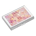 Rimilak Metal Credit Card Holder,Mini Credit Card Wallet, Pink Gold Mable
