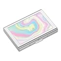 Rimilak Metal Credit Card Holder, Mini Credit Card Wallet RFID Blocking Slim Metal Hard Case for Women Men, Colorful Mable, Modern