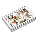 Rimilak Metal Credit Card Holder,Mini Credit Card Wallet, Colorful Flower