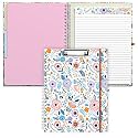 Rimilak Spiral Clipboard Folio with Refillable Lined Notepad, 14.5 x 9.8 In, Hardcover Cover with 5 Interior Pockets, Elastic Band and Pen Loop Series. Cute Stylish Clipfolio, Abstract Marble