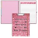 Rimilak Spiral Clipboard Folio with Refillable Lined Notepad, 14.5 x 9.8 In, Hardcover Cover with 5 Interior Pockets, Elastic Band and Pen Loop Series. Cute Stylish Clipfolio, Work Hard
