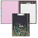 Rimilak Spiral Clipboards Folio with Refillable Lined Notepad, 14.5 x 9.8 In, Hardcover Cover with 5 Interior Pockets, Elastic Band and Pen Loop Series. Cute Stylish Clipfolio, Daisy Flower