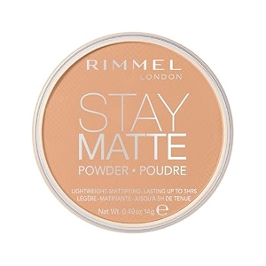 rimmel london stay matte - 016 deep beige - pressed powder lightweight high coverage shine control 049oz