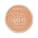 Rimmel London Stay Matte - 021 Nude - Pressed Powder, Lightweight, High Coverage, Shine Control, 0.49oz.