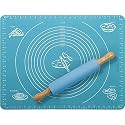 Silicon Fondant Rolling Mat or Silicone Baking Sheet Large with Measurements Stretchable for Kitchen Roti Chapati Cake Pad Cooking Dough Atta Kneading Big Size Multicolour