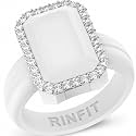 Rinfit Emerald Silicone Ring with CZ Stones for Women