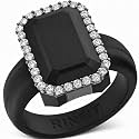 Rinfit Emerald Silicone Ring with CZ Stones for Women