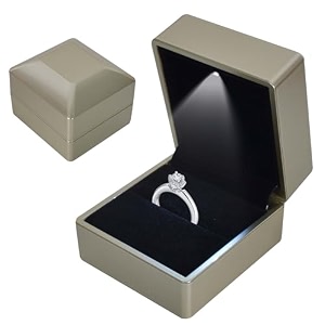 ring box with led light velvet ring boxs jewelry display gift box with led internal lighting led lighted up ring storage holder display case for proposal engagement wedding 58635cm gold