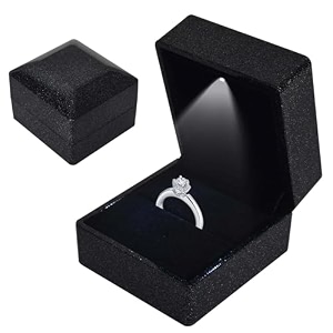 ring box with led light velvet ring boxs jewelry display gift box with led internal lighting led lighted up ring storage display case for proposal engagement wedding 58635cm starryblack