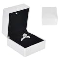 Ring Box With LED Light, Velvet Ring Boxs, Jewelry Display Gift Box with LED Internal Lighting, LED Lighted up Ring Storage Holder Display Case, for Proposal Engagement Wedding, 5.8*6.3*5cm, White
