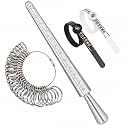 Ring Mandrel Sizer Metal Jewelry Measure Size 1-13 with Rings Finger Gauge Set of 27 Pcs Circle Models Jewelers Sizers Tools