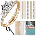 Ring Size Adjuster for Loose Rings,12 Pack-6 Sizes Plastic Guards Jewelry Fitter Resizer,Invisible Coil Wrap Ring Tightener for Women and Men, Inserts Make Rings Smaller Without Resizing (Clear Gold)