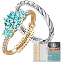 Ring Size Adjuster for Loose Rings，Kueroami Ring Adjuster Guards, 6 Sizes Tightener Resizer Fitter Rings Width 1-8 MM, Reduces Spacers Size By 0.5-1.5 (Gold&Clear)
