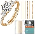 Ring Size Adjuster for Loose Rings，Kueroami Ring Adjuster Guards, 6 Sizes Tightener Resizer Fitter Rings Width 1-8 MM, Reduces Spacers Size By 0.5-1.5 (Gold)