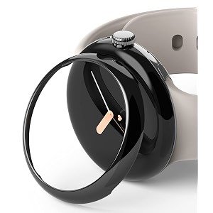 ringke bezel styling compatible with google pixel watch case adhesive frame ring cover anti scratch stainless steel protector- 40-02 st black