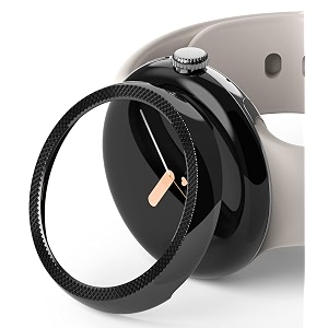 ringke bezel styling compatible with google pixel watch case adhesive frame ring cover anti scratch stainless steel protector accessory - 40-41 st black