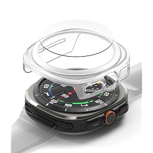ringke slim amp glass compatible with samsung galaxy watch ultra 47mm case combo anti-scratch hard pc frame protection cover with hd clear tempered glass screen protector - alpine clear