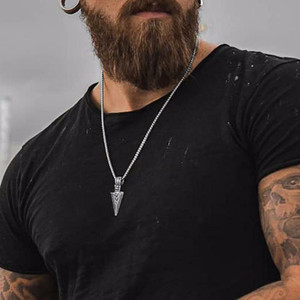 ringzinnie silver arrow pendant  owl ring for men and boys stylish bikerparty wear silver stainless steel pendant