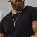 ringzinnie Silver Arrow Pendant & Owl Ring for Men and Boys Stylish Biker/Party Wear Silver Stainless Steel Pendant