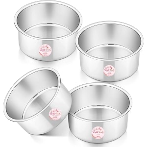 aluminium round burger-bun pan mould tin cake mousse 4 x 2 inches - set of 4 pieces