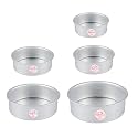 Aluminum Round Cake Tin Pan Mould 4,5, 6, 7 and 8 - inches Set of 5