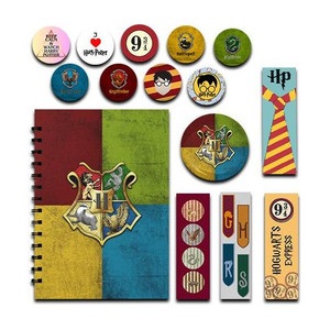 rinkon harry potter house crest notebook combo bookmarks badge stickers 160 pages a5 notebook unrulled 160 pages