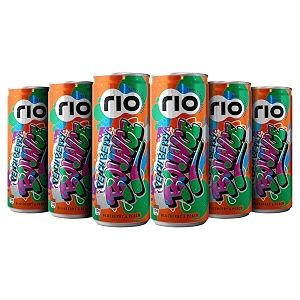 rio blueberry bubbly fruit drink can  soft drink  exotic fruit juice  fizz  rich in vitamin c and honey  pack of 6  250 ml