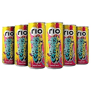 rio passion swing fruit drink can  soft drink  exotic fruit juice  fizz  rich in vitamin c and honey  pack of 6  250 ml