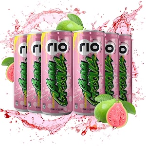 rio pink guava fruit drink can  soft drink  exotic fruit juice  fizz  rich in vitamin c and honeypack of 6  250 ml