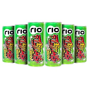 rio raw mango bubbly fruit drink can  soft drink  exotic fruit juice  fizz  rich in vitamin c and honey  pack of 6  250 ml