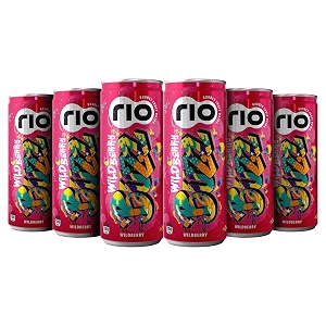 rio wild berry bubbly fruit drink can  soft drink  exotic fruit juice  fizz  rich in vitamin c and honey  pack of 6  250 ml