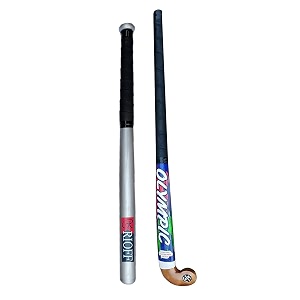 wood baseball bat for self defence silver-basebat-olypic-hockey