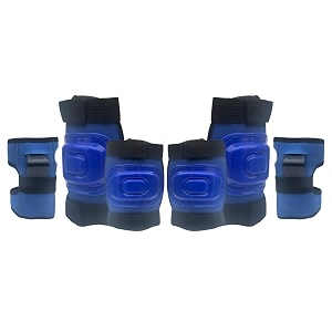 protective set guard protection kit with knee elbow and wrist guards set of 6 suitable to kids of age 6-16 years for skating cycling roller skating blue large 10 years upward