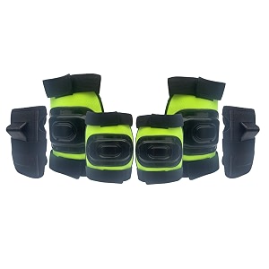 protective set guard protection kit with knee elbow and wrist guards set of 6 suitable to kids of age 6-16 years for skating cycling roller skating green small upto 7 years