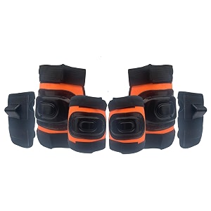 protective set guard protection kit with knee elbow and wrist guards set of 6 suitable to kids of age 6-16 years for skating cycling roller skating orange large 10 years upward