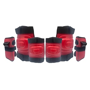 protective set guard protection kit with knee elbow and wrist guards set of 6 suitable to kids of age 6-16 years for skating cycling roller skating red large 10 years upward