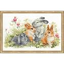 RIOLIS 1416 - Funny Rabbits - Counted Cross Stitch Kit 15¾" x 9¾" Zweigart 14 ct. White AIDA 24 Colors
