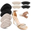 Riootlnm Metatarsal Pads, Ball of Foot Cushions, Heel Pads Inserts for Too Big Shoe, Reduce Foot Pain, No Slip Heel Grips Liners Pads for Loose Shoe, Blisters (Beige+Black)